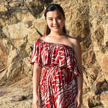 画像をギャラリービューアに読み込む, ロングフリルタイトワンピース 【ブラウンタパ】